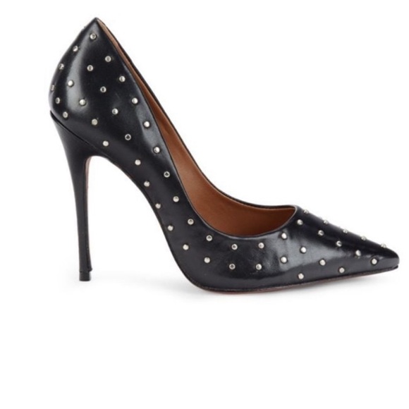 BCBGMAXAZRIA Nova-Stud Black Rocker Leather High Stileto Heel Sz 9 - Picture 8 of 8